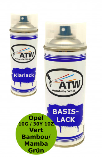Autolack für Opel 10G / 30Y 10Z Vert Bambou / Mamba Grün +400ml Klarlack Set